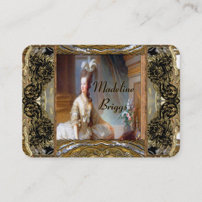 Carte De Visite Professionnel élégant de Marie Antoinette (Devant)