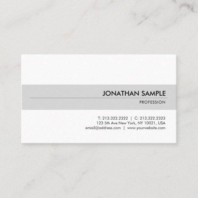 Carte De Visite Professionnel Élégant Design simple Moderne Plain (Devant)