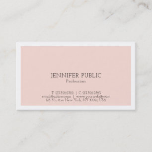 Carte De Visite Professionnel Élégant Design Simple Rose