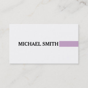 Carte De Visite Professionnel Élégant Lilac Moderne Blanc clair