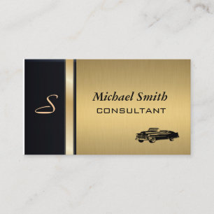 Carte De Visite Professionnel élégant luxe luxe vieil or voiture