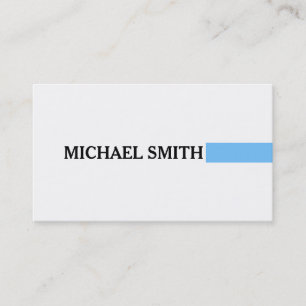 Carte De Visite Professionnel Elégant Maya Bleu Moderne Blanc clai