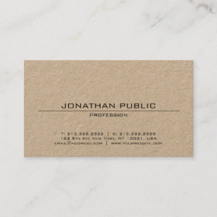 Carte De Visite Professionnel élégant minimaliste Brown de papie