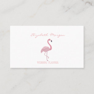 Carte De Visite Professionnel Élégant Moderne Blanc, Flamant rose 