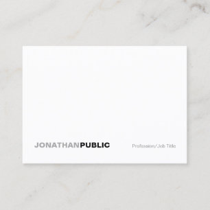 Carte De Visite Professionnel Élégant Moderne Blanc Simple Uni