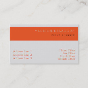 Carte De Visite Professionnel Élégant Moderne Minimal Badge Orange
