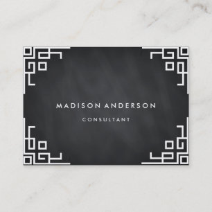 Carte De Visite Professionnel Élégant moderne Noir Chalk Board Bus