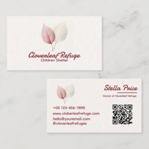 Carte De Visite Professionnel Élégant Nature Rose Beige Soin Simpl
