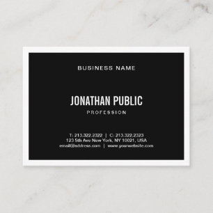 Carte De Visite Professionnel Élégant noir blanc moderne simple