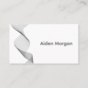Carte De Visite Professionnel élégant noir blanc moderne Vague élé