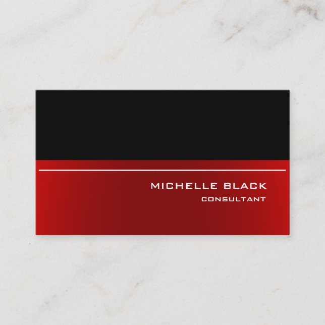 Carte De Visite Professionnel élégant noir rouge moderne élégant (Devant)