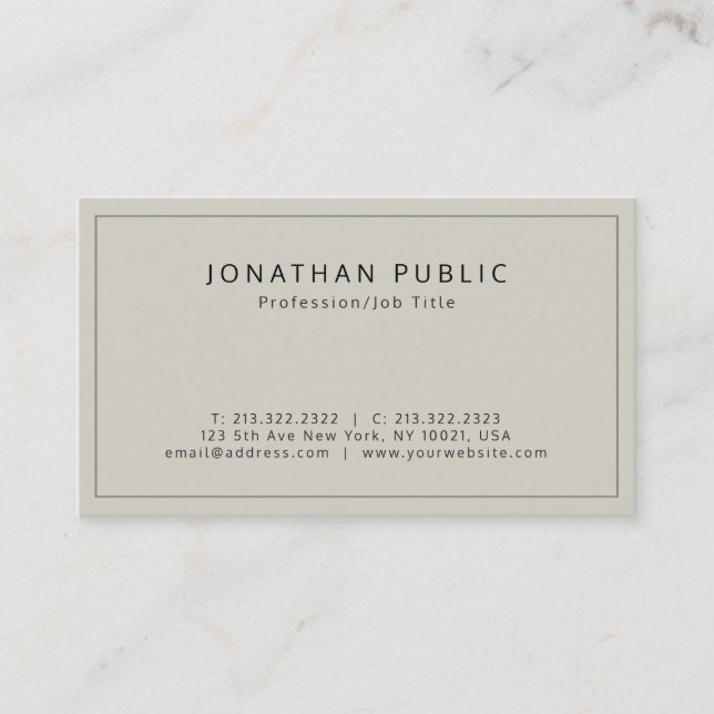 Carte De Visite Professionnel Elegant Premium Silk Finish Luxe (Devant)