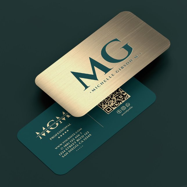 Carte De Visite Professionnel Élégant Turquoise Gold Therapist Mod (Professional Elegant Teal Gold Marketing Modern Business Card
)