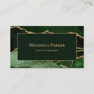 Carte de visite professionnel Emerald Green Agate