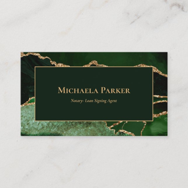 Carte de visite professionnel Emerald Green Agate (Devant)