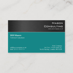 Carte de visite professionnel en acier turquoise