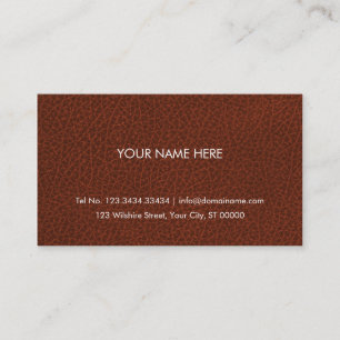 Carte De Visite Professionnel en cuir d'affaires d'artisan de