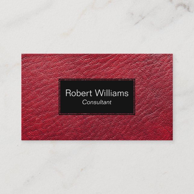 Carte De Visite Professionnel en cuir Red Faux (Devant)