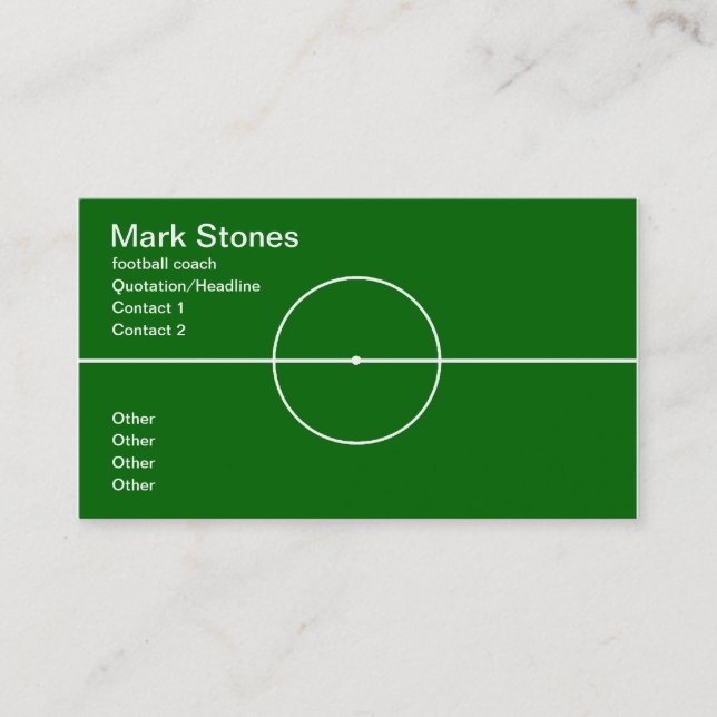 Carte De Visite Professionnel entraîneur de football (Devant)