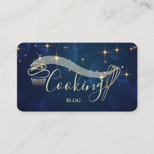 Carte De Visite Professionnel, Étoiles d'or, Fouet, Cupcake, Cuisi