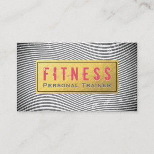 Carte De Visite Professionnel Fitness Personal Trainer Black & Gol