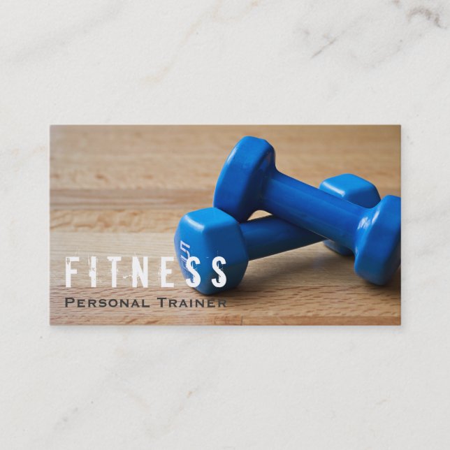 Carte De Visite Professionnel Fitness Personal Trainer Dumbbell (Devant)