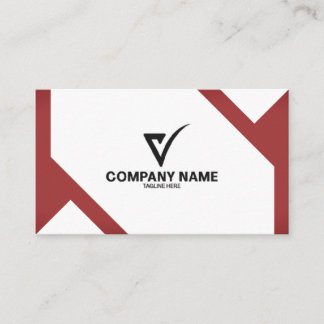 Carte De Visite Professionnel Géométrique Moderne Rouge et Blanc