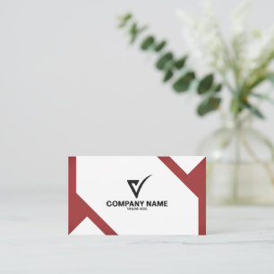 Carte De Visite Professionnel Géométrique Moderne Rouge et Blanc