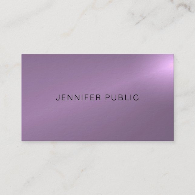 Carte De Visite Professionnel Glam Elegant Purple Elite Luxe (Devant)
