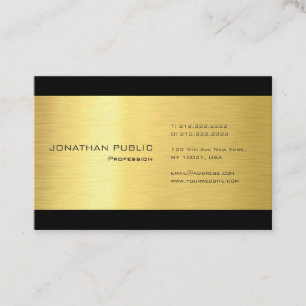 Carte De Visite Professionnel Gold Look Noir moderne élégant Plain