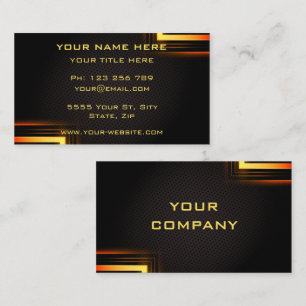 Carte de visite professionnel Gold Noir Choisir la