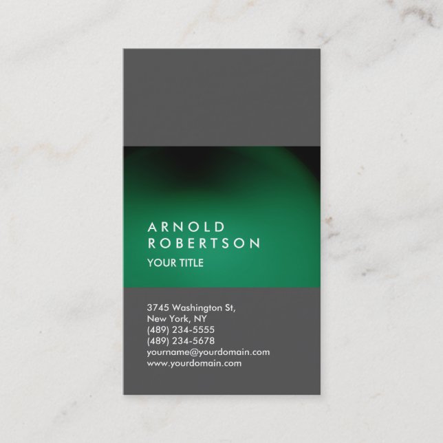 Carte de visite professionnel Green Grey Personnal (Devant)