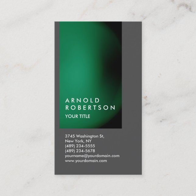 Carte de visite professionnel Green Grey Personnal (Devant)