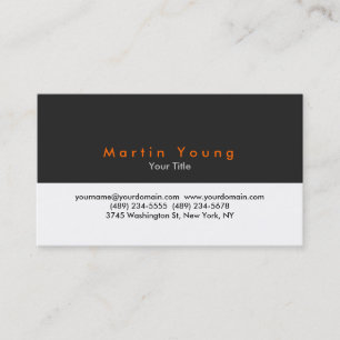 Carte de visite professionnel gris-orange blanc