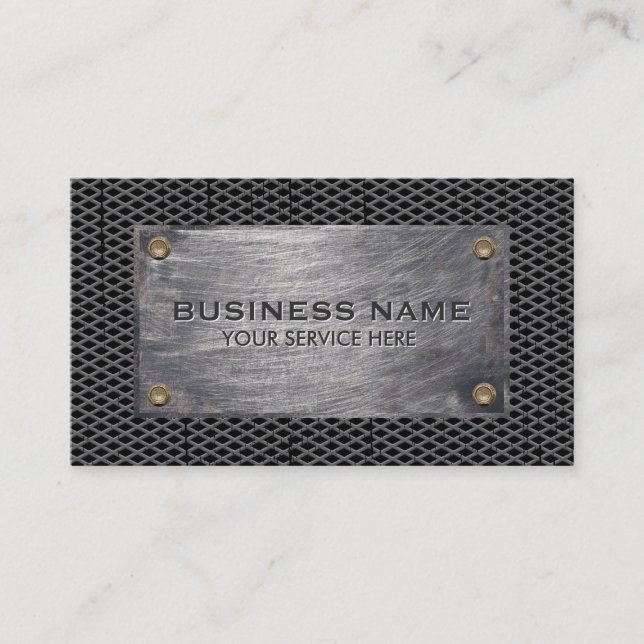 Carte De Visite Professionnel grunge en métal d'immobiliers de (Devant)