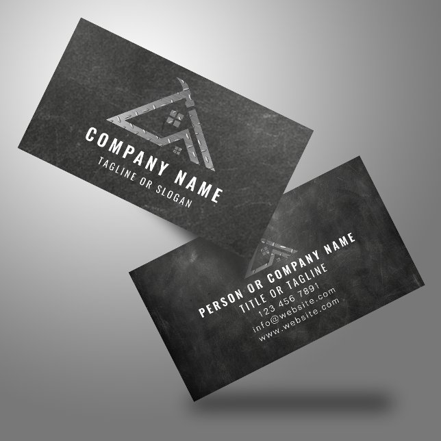 Carte De Visite Professionnel Handyman Logo Entrepreneur en métal (Créateur téléchargé)