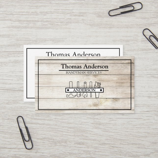 Carte De Visite Professionnel Handyman Réparation à domicile Busin (Devant/Arrière en situation)
