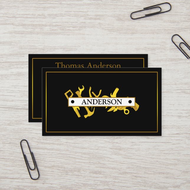 Carte De Visite Professionnel Handyman Réparation à domicile Busin (Devant/Arrière en situation)