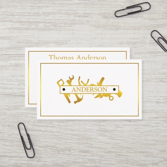 Carte De Visite Professionnel Handyman Réparation à domicile Busin (Devant/Arrière en situation)