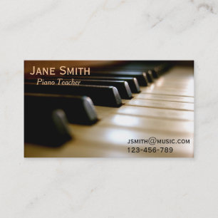 Carte De Visite Professionnel indépendant de tuteur de musique de