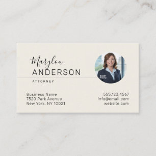 Carte De Visite Professionnel (INSÉRER UNE PHOTO) UNISEX -