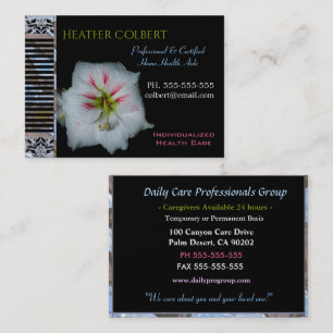 Carte De Visite Professionnel Lily Floral 
