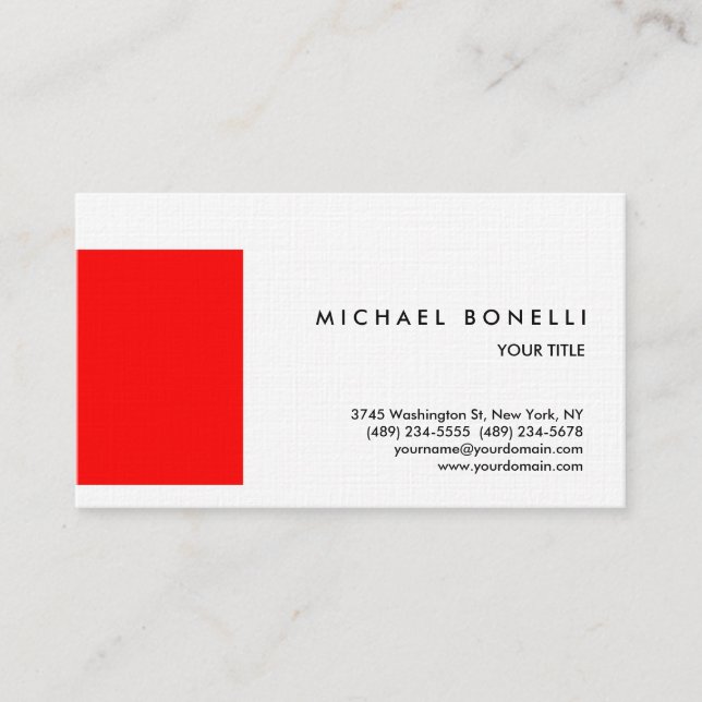 Carte de visite professionnel Linen Red Stripe (Devant)