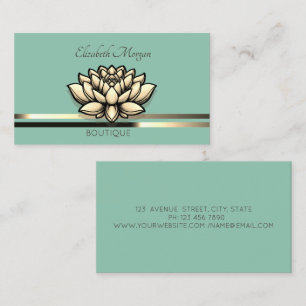 Carte De Visite Professionnel Lotus Stripes Mint Green