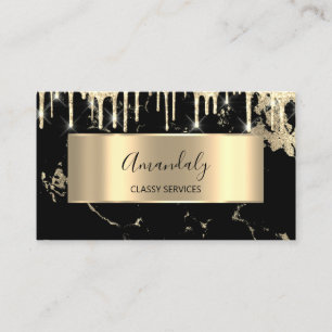 Carte De Visite Professionnel Luxe Gold Royal Marble Black Drift
