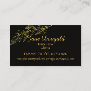 Carte De Visite Professionnel mais élégant classique Black Gold Na