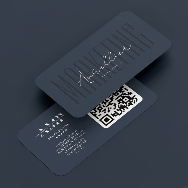 Carte De Visite Professionnel Marketing minimal Charbon Moderne (Professional Minimal Marketing Charcoal Modern Business Card
)