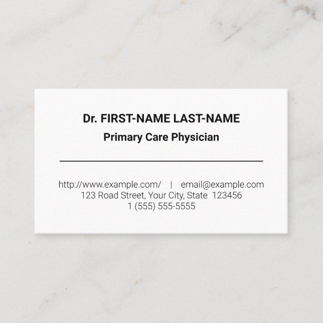 Carte de visite professionnel Médicale simple (Devant)