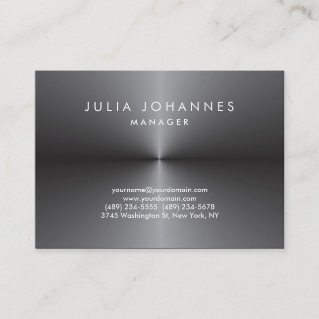 Carte De Visite Professionnel Métallurgique gris clair tendance (Devant)
