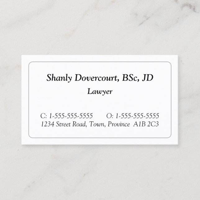 Carte de visite professionnel minimal (Devant)